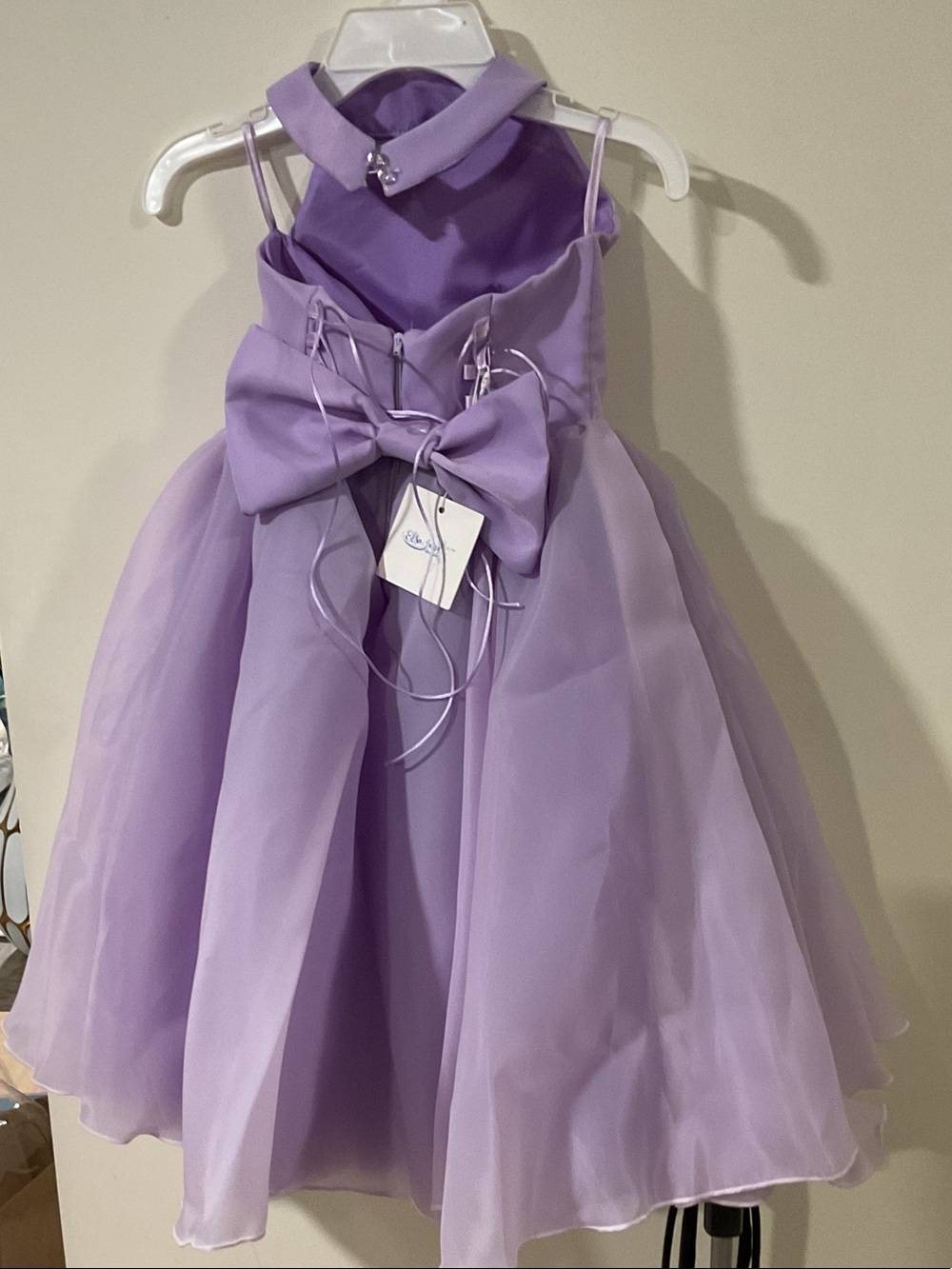 Lilac Party Dress with Bow for Kids
